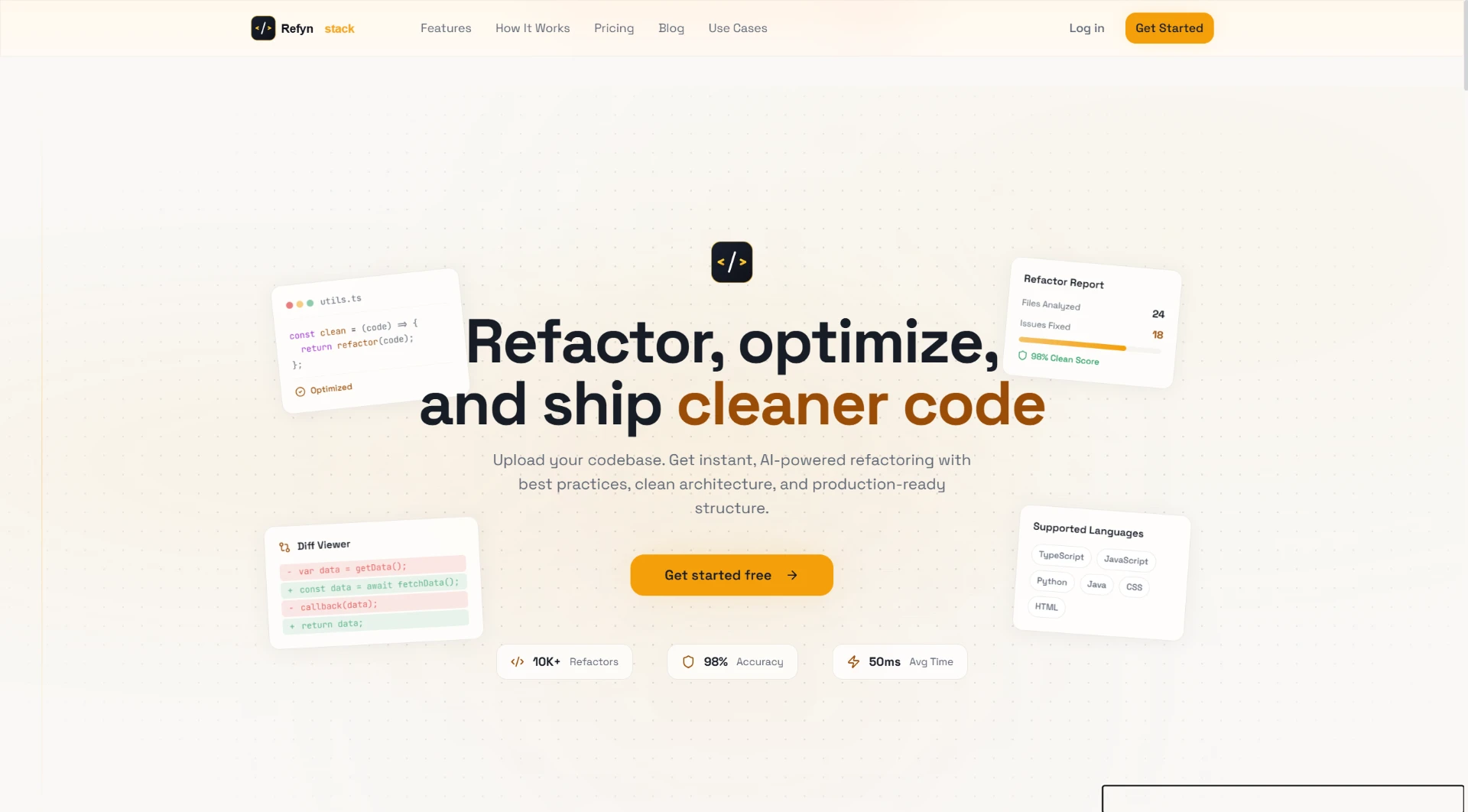 Refynstack product screenshot