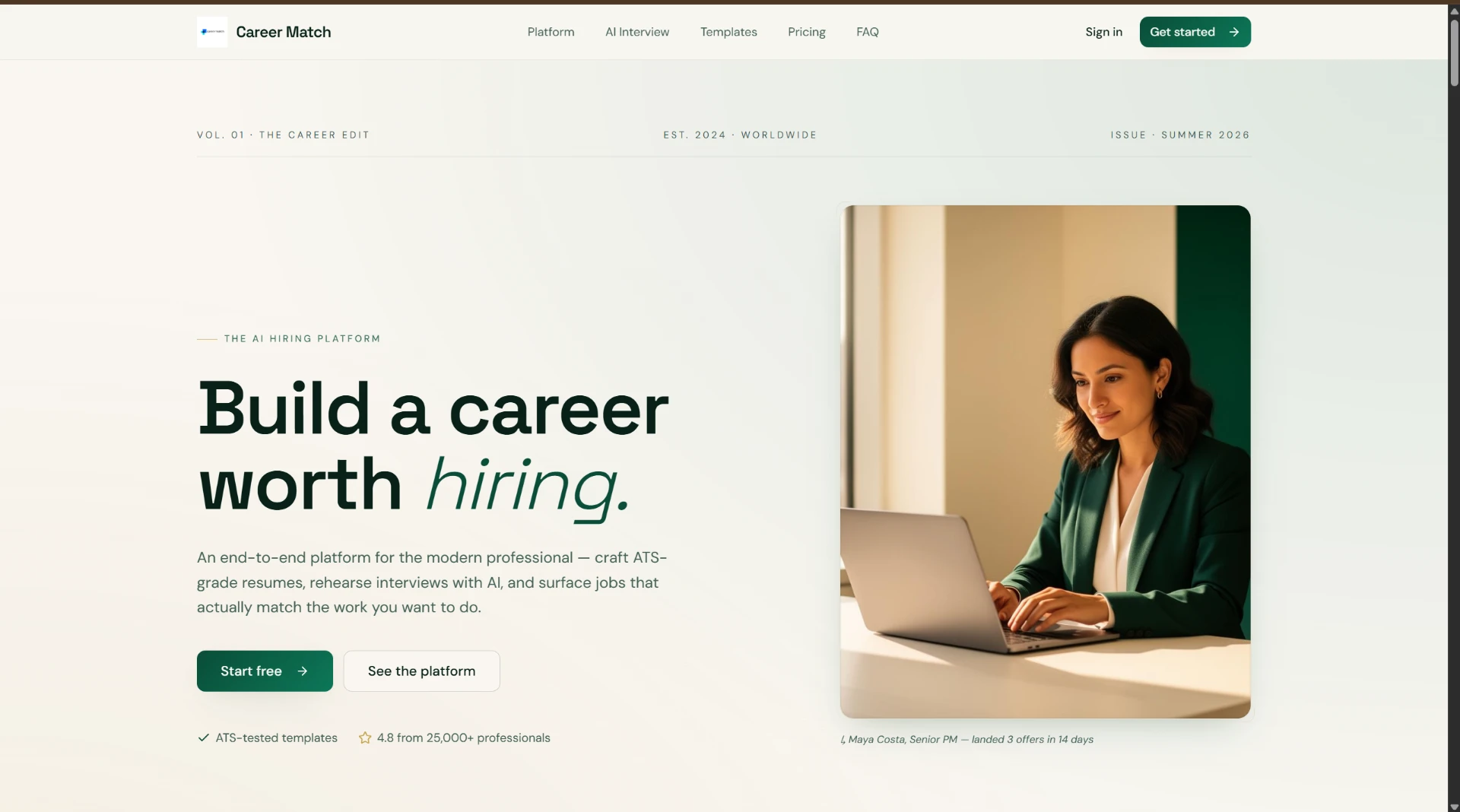 Careermatchs product screenshot